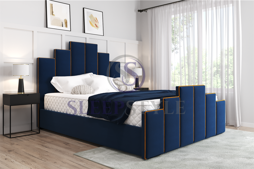 Tower Art Deco Ottoman Storage Bed