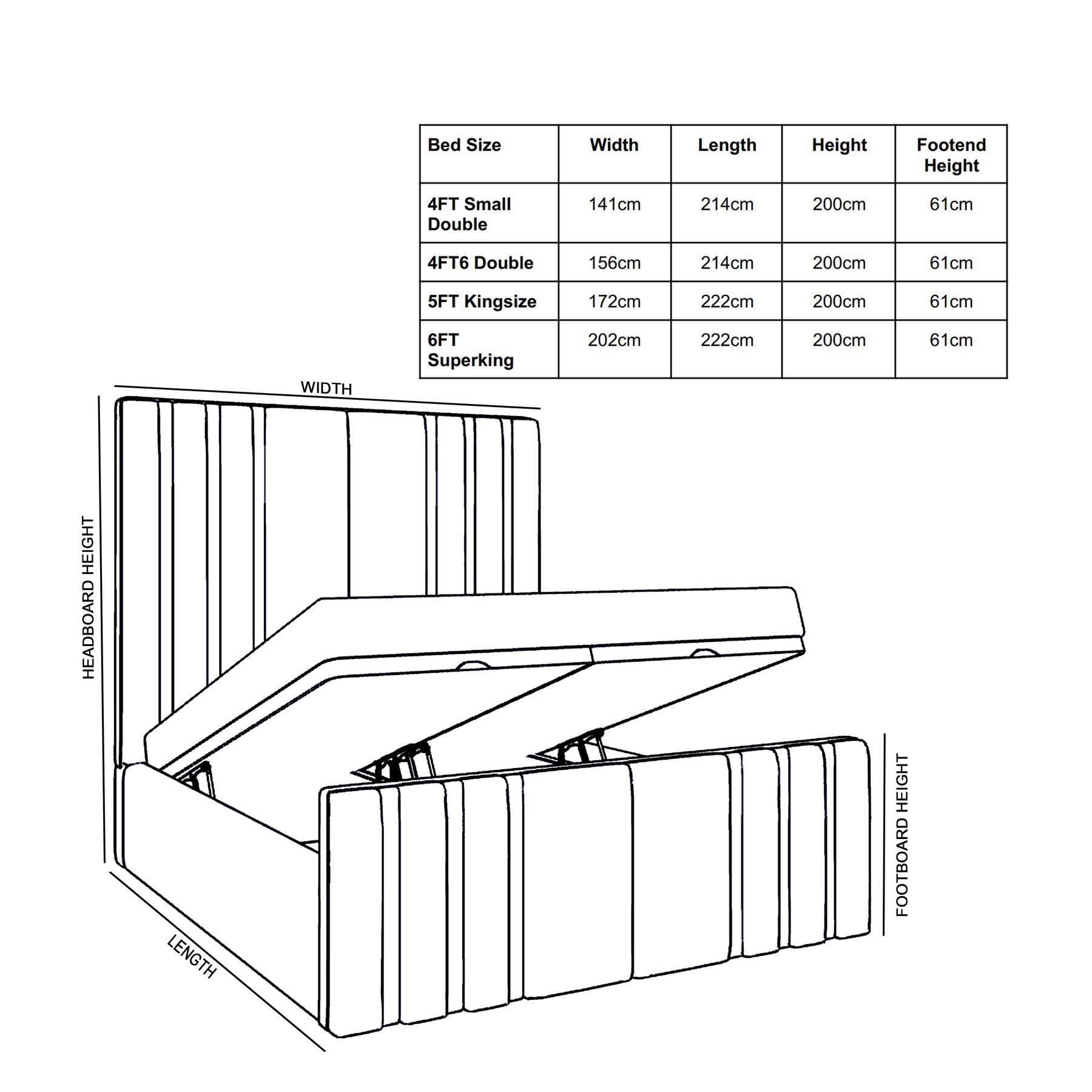 Elise Ottoman Storage Bed Frame