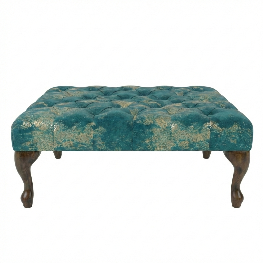 Avalon Chesterfield Upholstered Footstool / Coffee Table