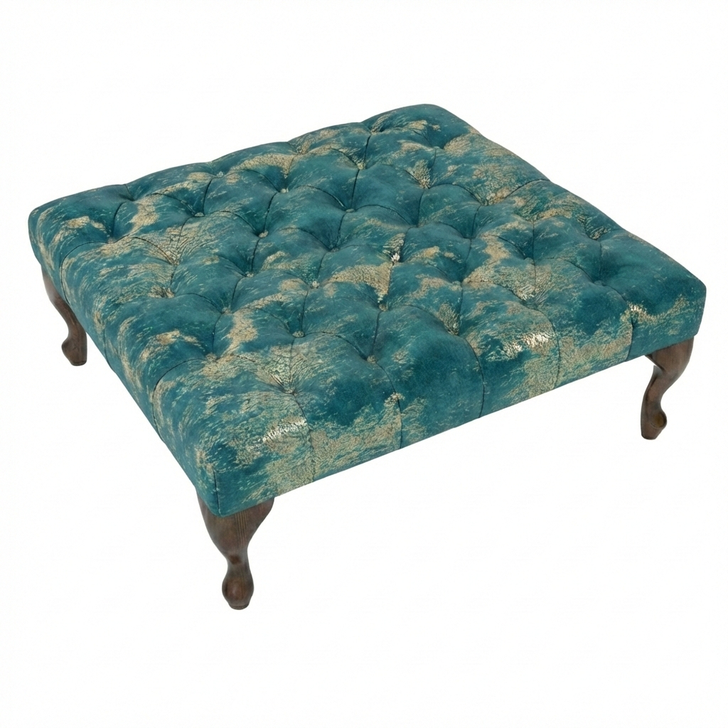 Avalon Chesterfield Upholstered Footstool / Coffee Table