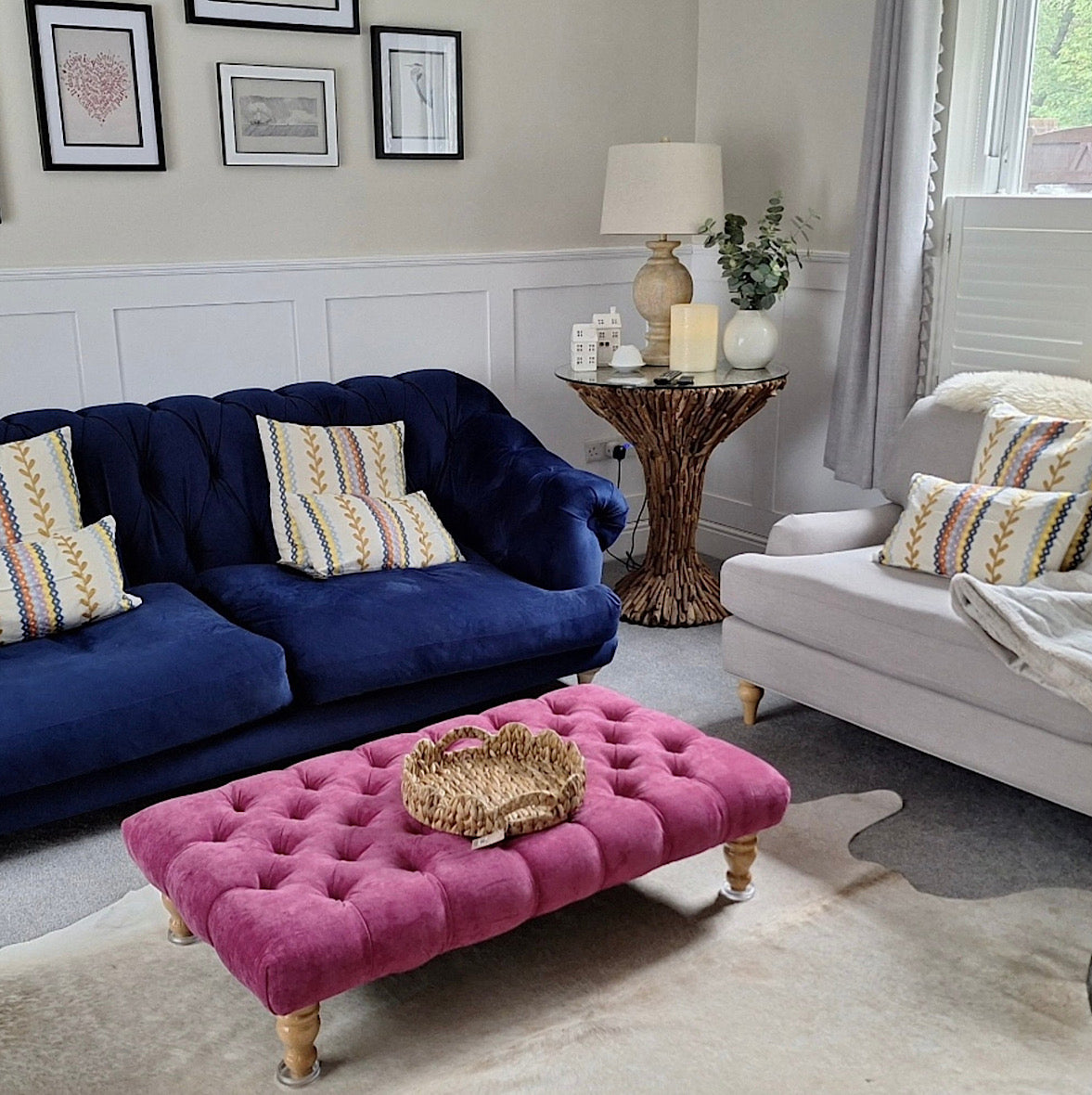 Sienna Chesterfield Upholstered Footstool / Coffee Table