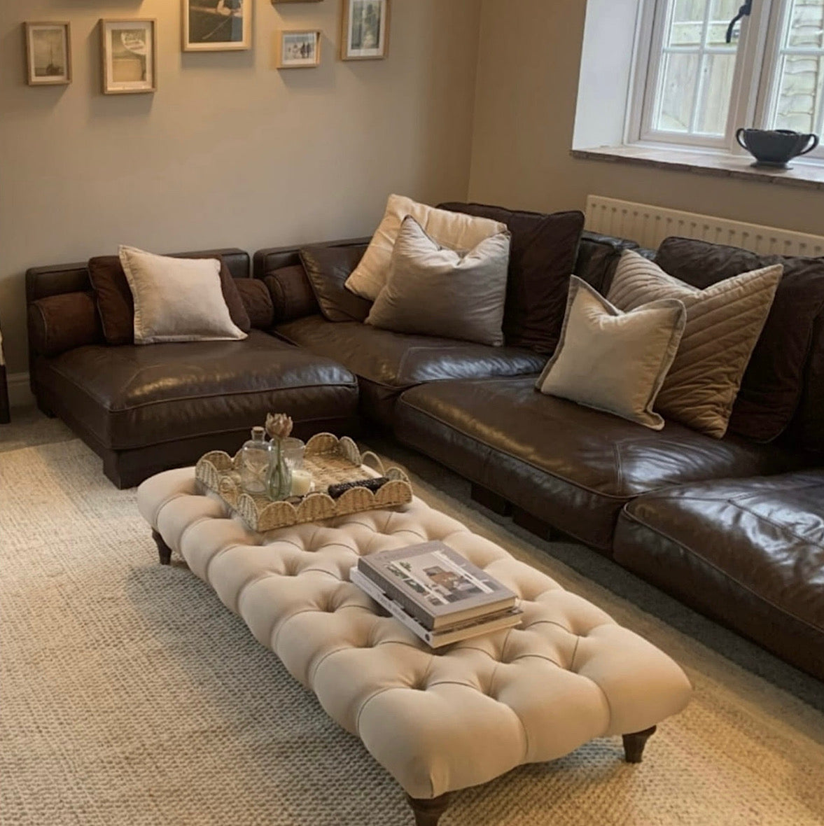 Sienna Chesterfield Upholstered Footstool / Coffee Table