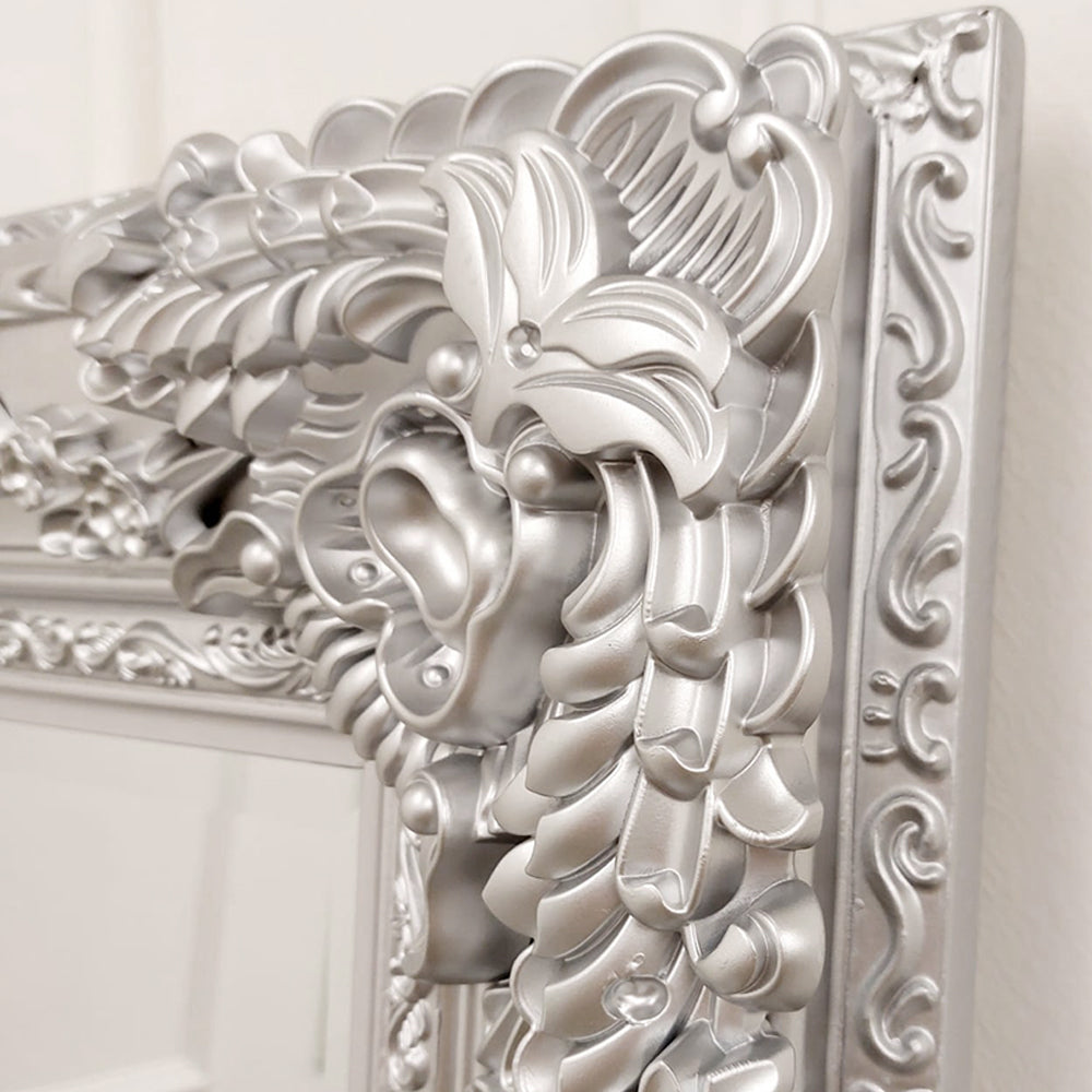 Ornate Silver Leaner Mirror