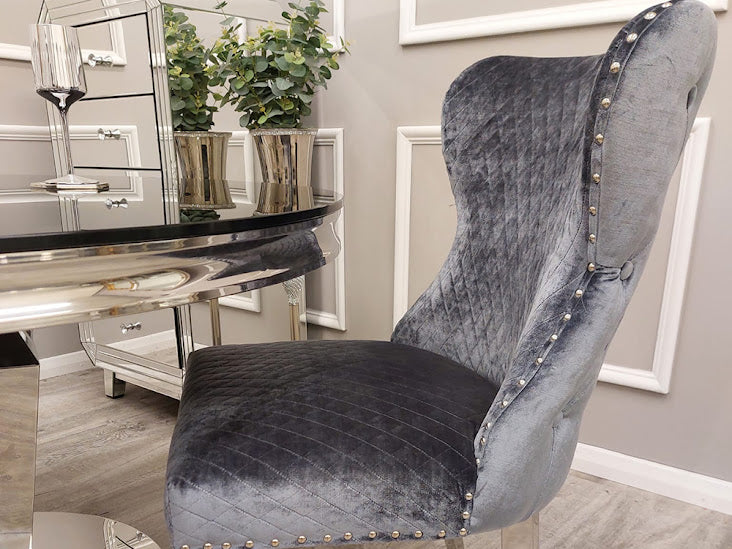 Chelsea Knocker Dark Grey Shimmer Dining Chair