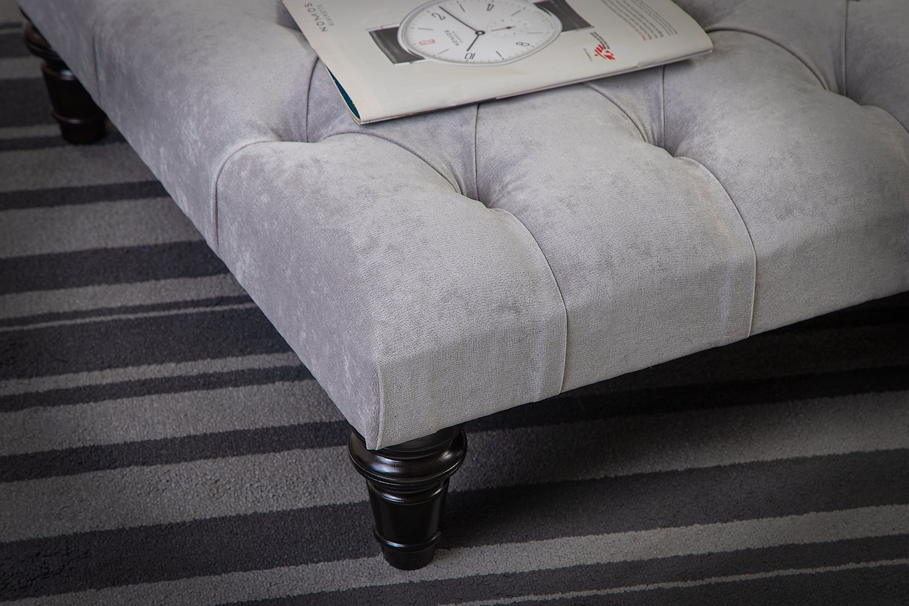 Hampton Chesterfield Upholstered Footstool / Coffee Table