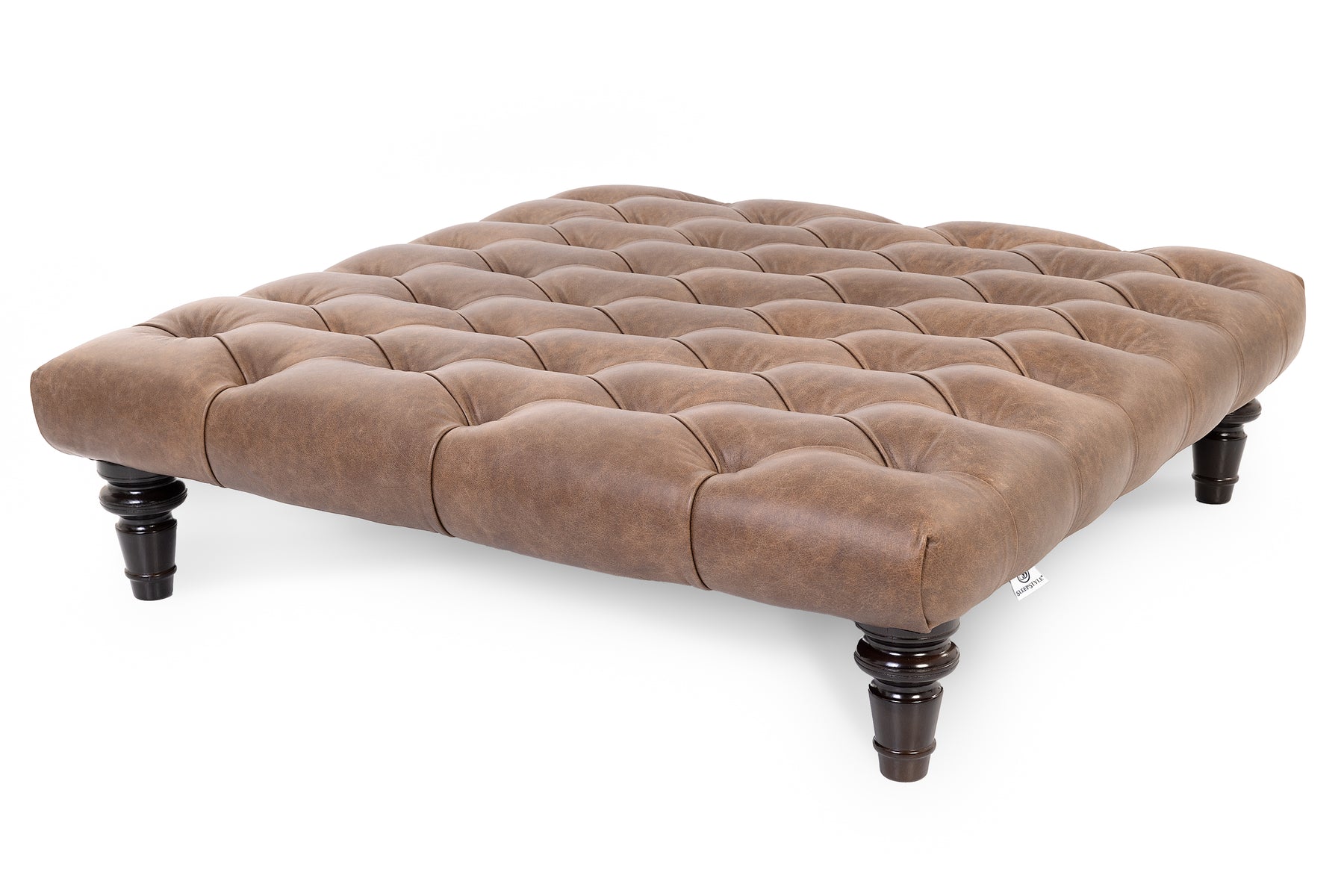 Chelsea Genuine Leather Chesterfield Footstool / Coffee Table