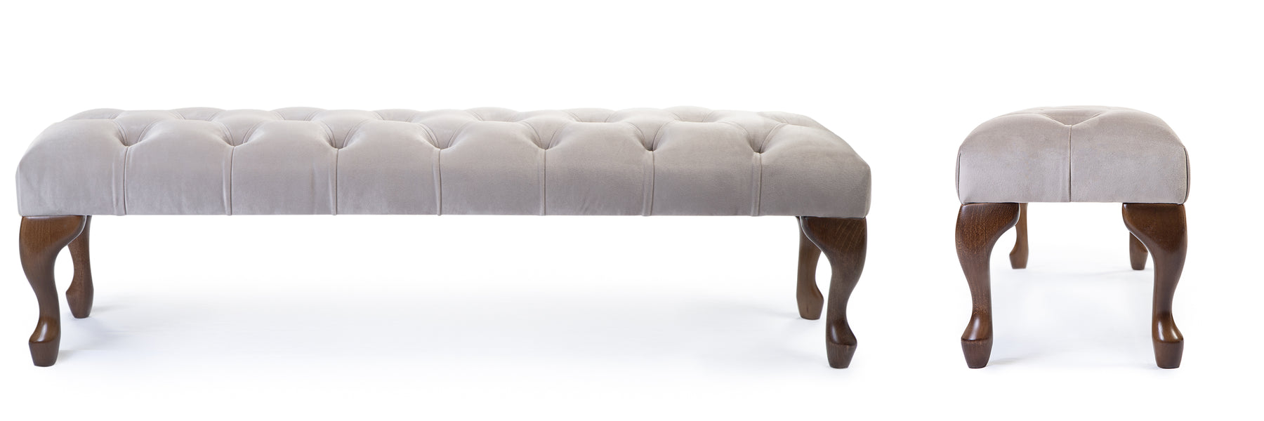 Camille Chesterfield Upholstered Bench / Footstool