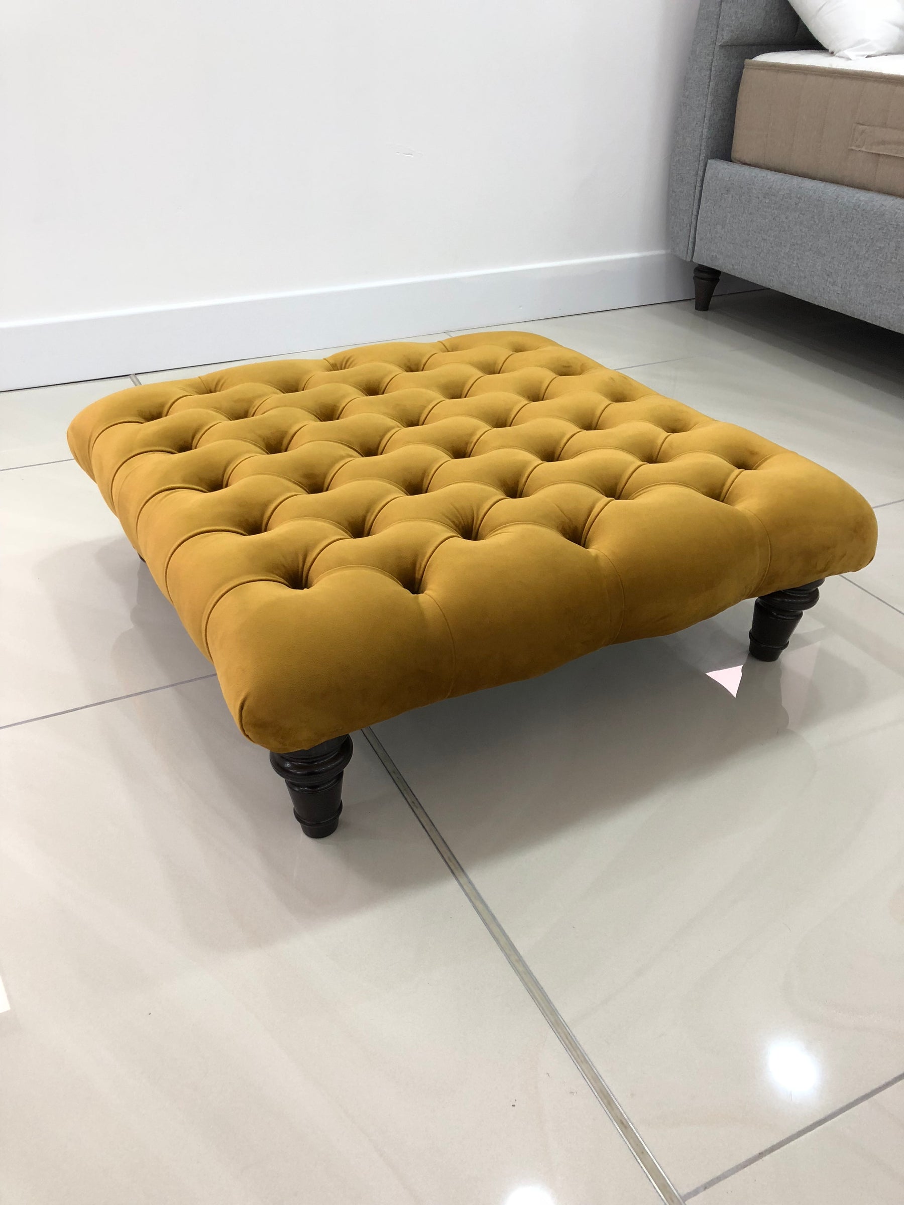 Chesterfield Upholstered Footstool / Coffee Table