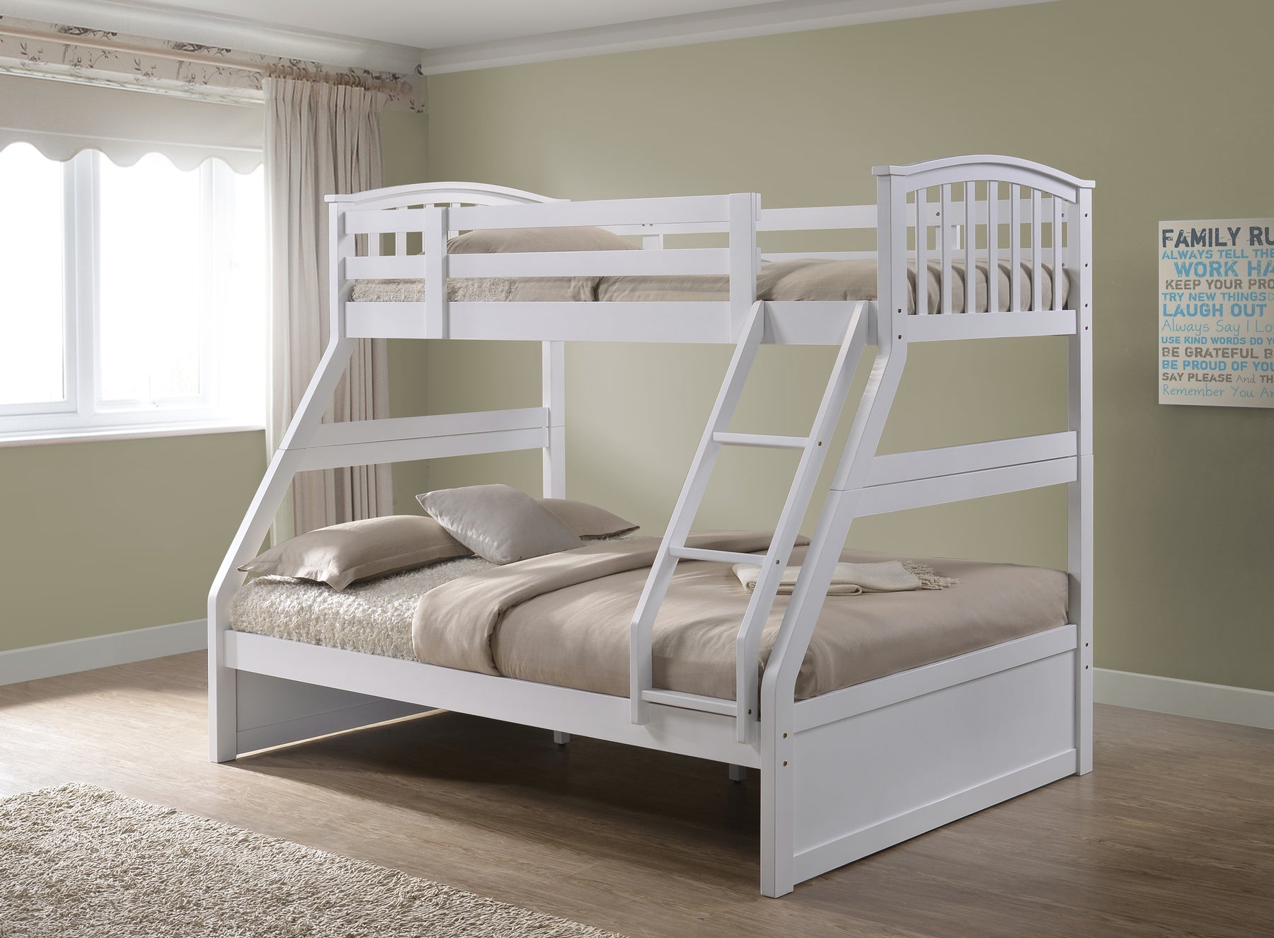 Verona White Three Sleeper Bunk Bed