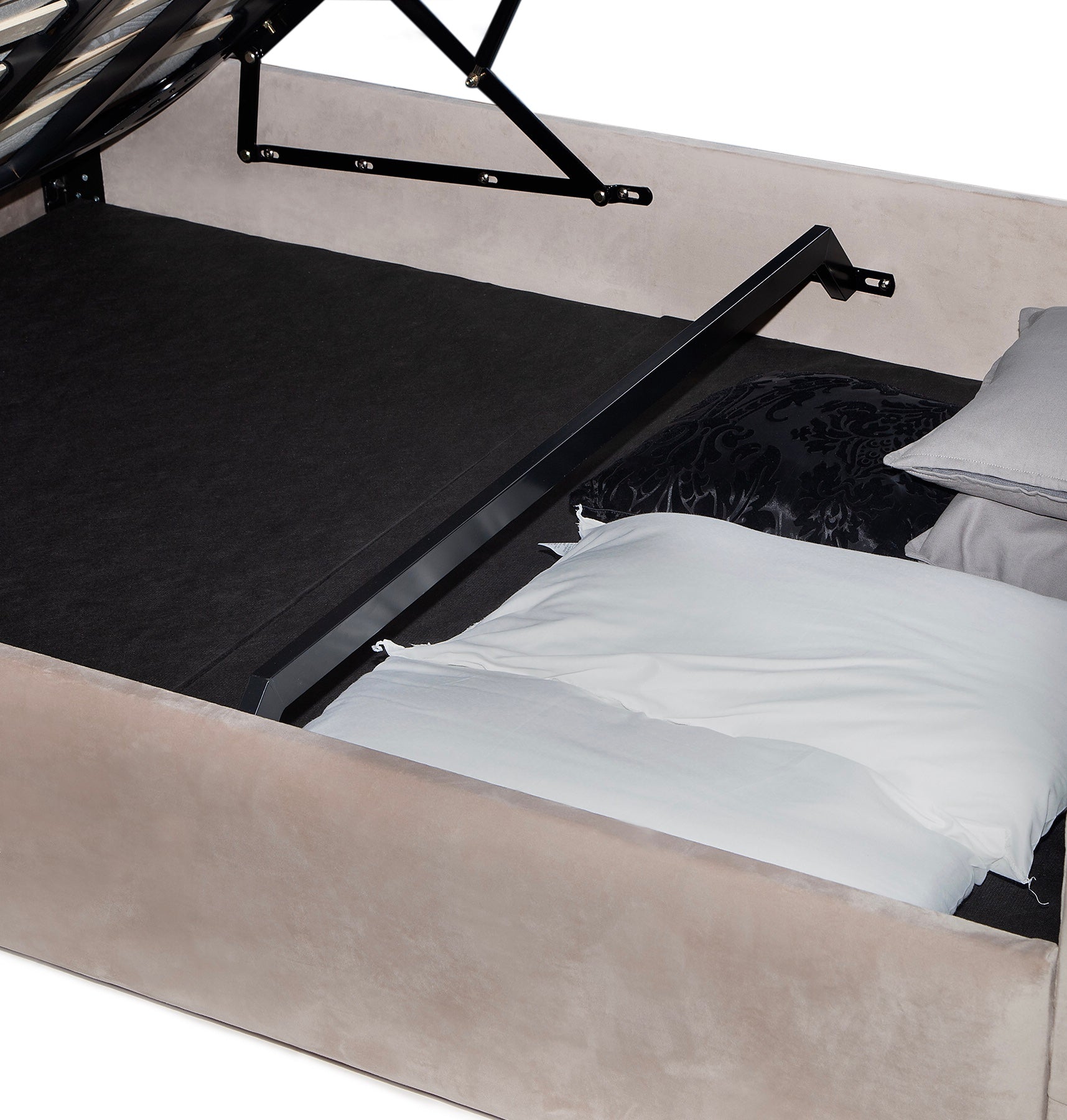 Reflection Mirror Ottoman Storage Bed
