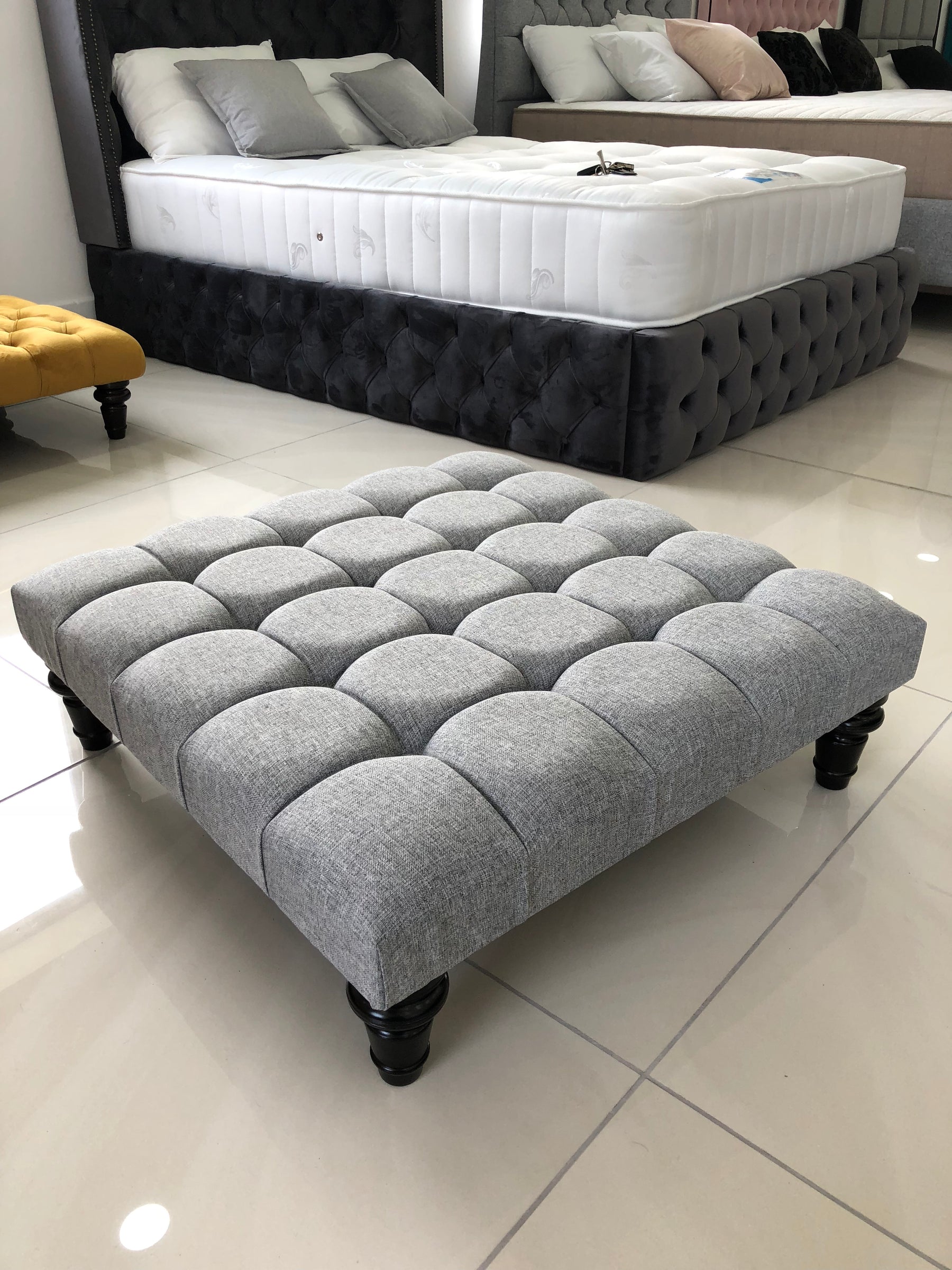 Cube Upholstered Footstool / Coffee Table