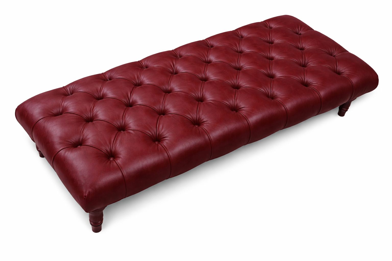 Sienna Genuine Leather Chesterfield Upholstered Footstool / Coffee Table