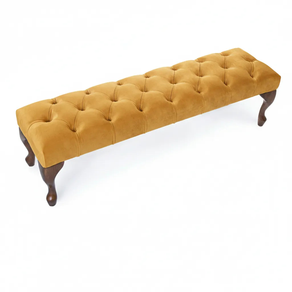 Camille Chesterfield Upholstered Bench / Footstool