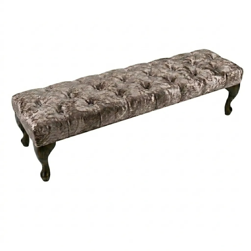 Camille Chesterfield Upholstered Bench / Footstool