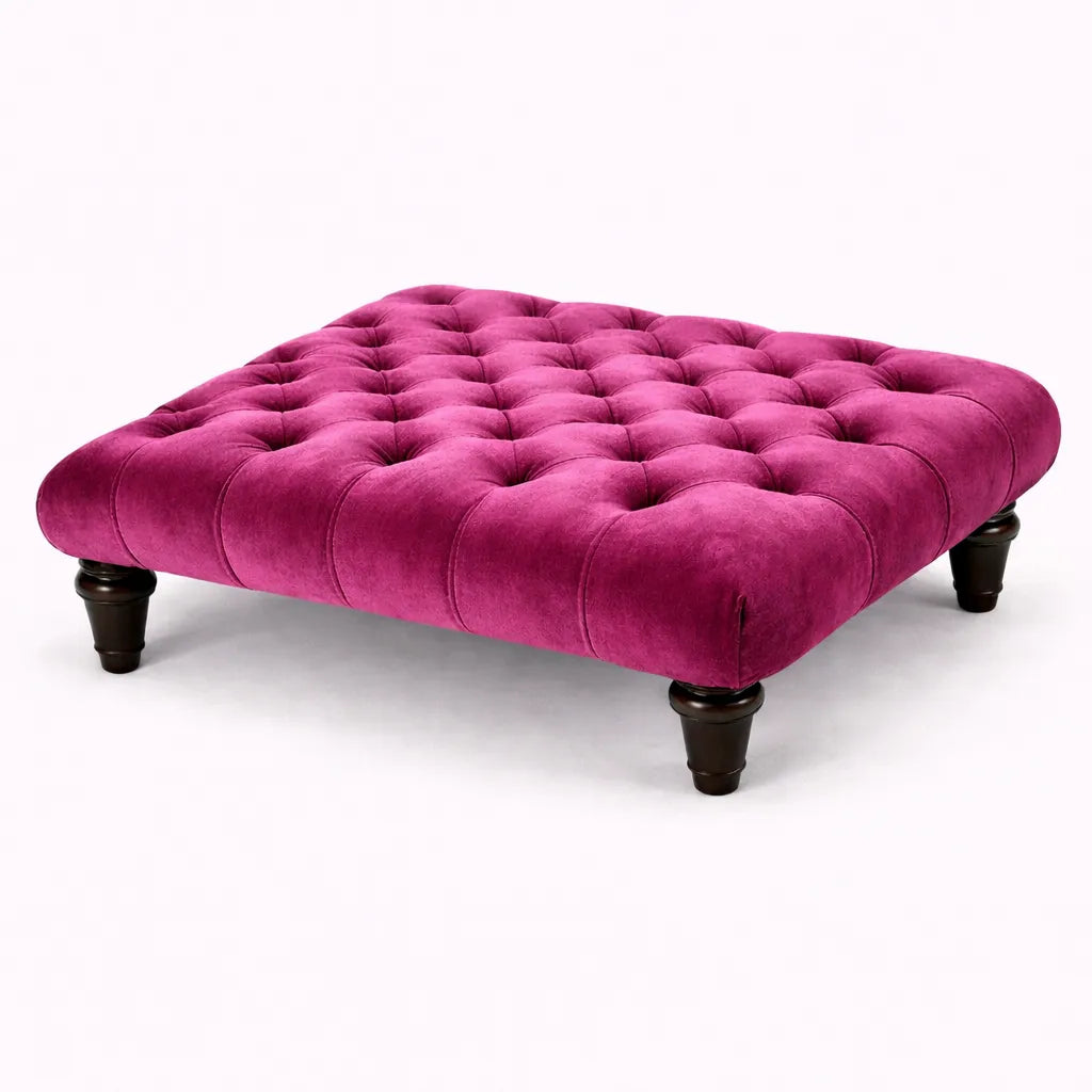 Chesterfield Upholstered Footstool / Coffee Table