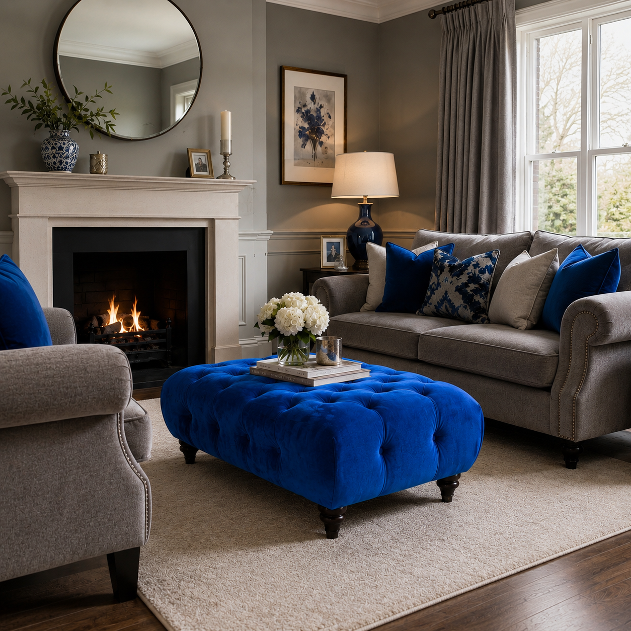 Dion Chesterfield Upholstered Pouffe