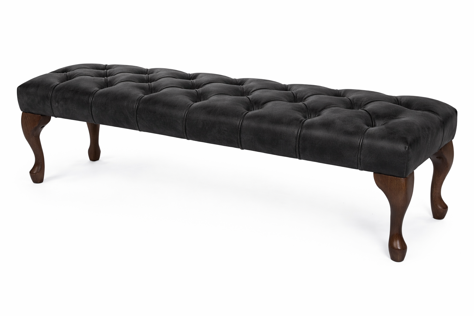 Camille Genuine Leather Chesterfield Upholstered Bench / Footstool