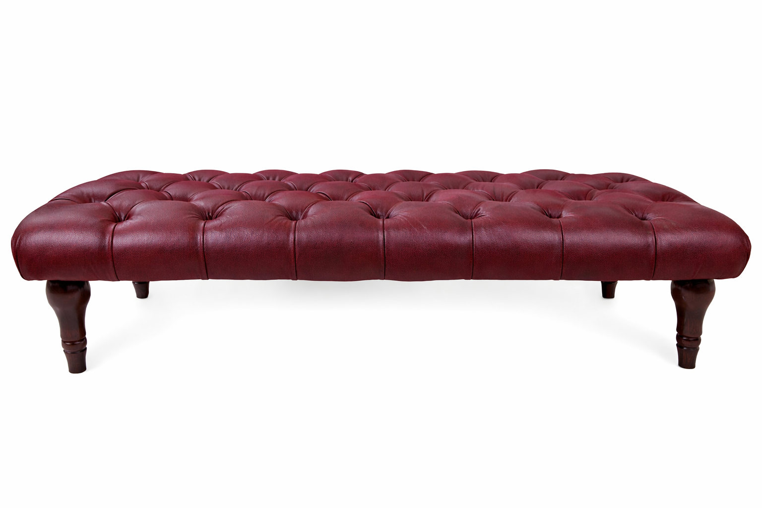 Sienna Genuine Leather Chesterfield Upholstered Footstool / Coffee Table