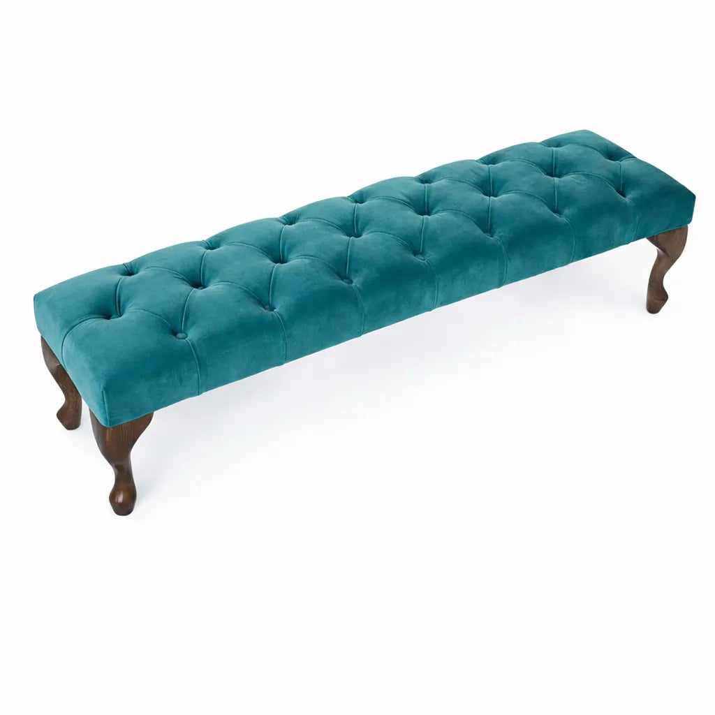 Camille Chesterfield Upholstered Bench / Footstool