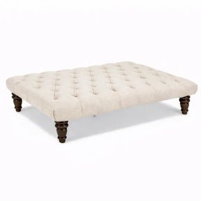 Large Chesterfield Upholstered Footstool / Coffee Table