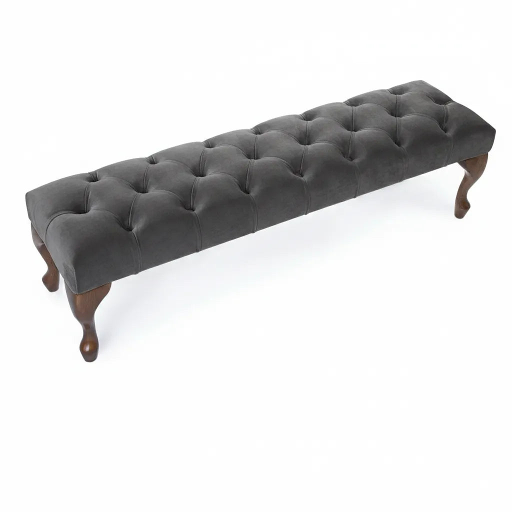 Camille Chesterfield Upholstered Bench / Footstool