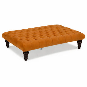 Large Chesterfield Upholstered Footstool / Coffee Table
