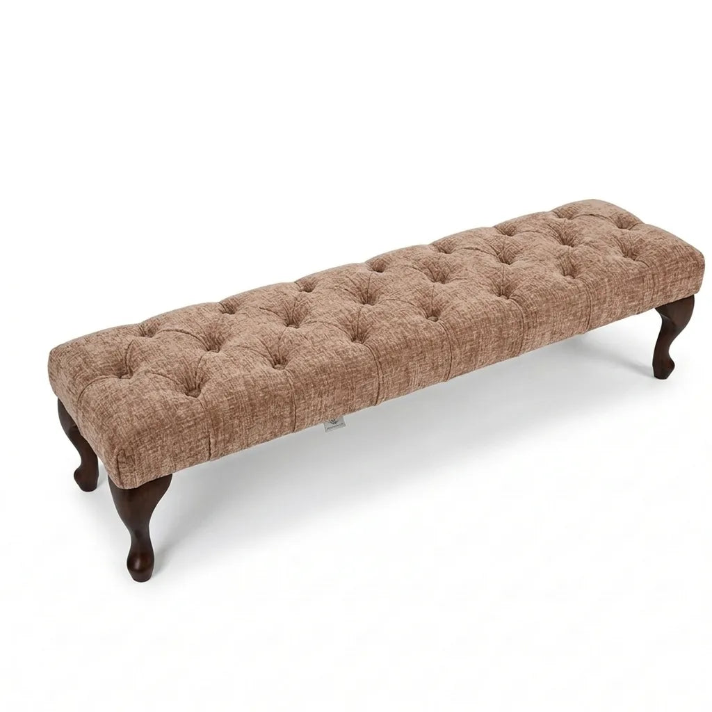 Camille Chesterfield Upholstered Bench / Footstool