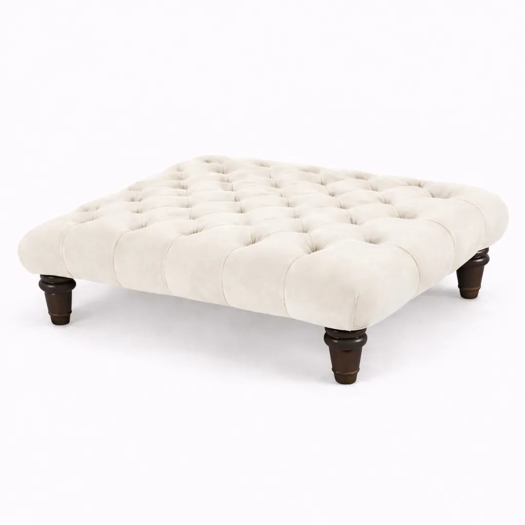 Chesterfield Upholstered Footstool / Coffee Table