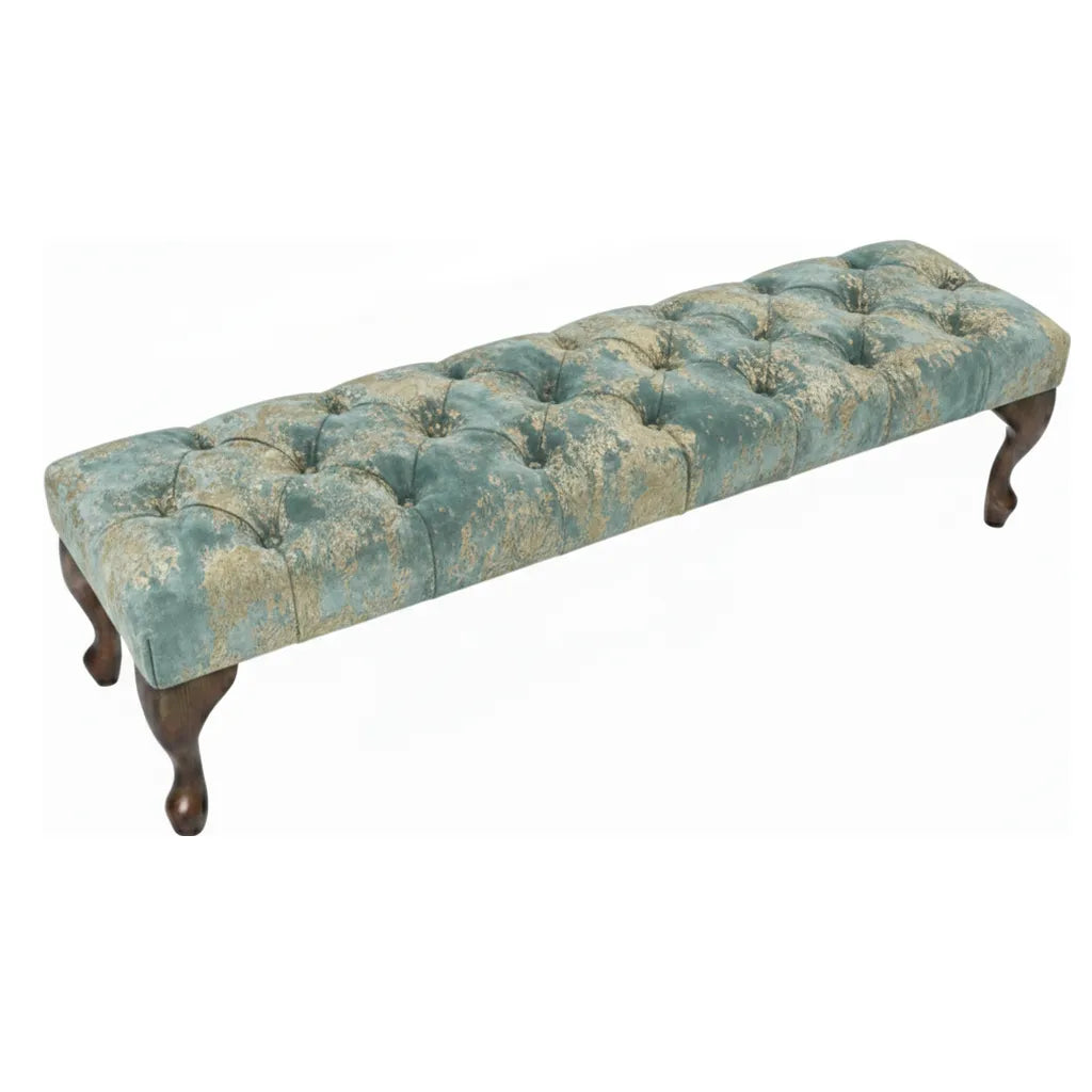 Camille Chesterfield Upholstered Bench / Footstool