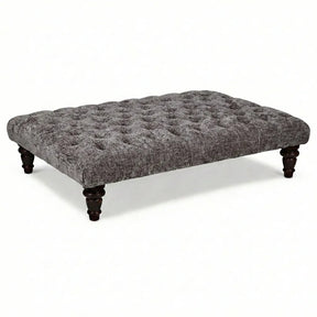 Large Chesterfield Upholstered Footstool / Coffee Table