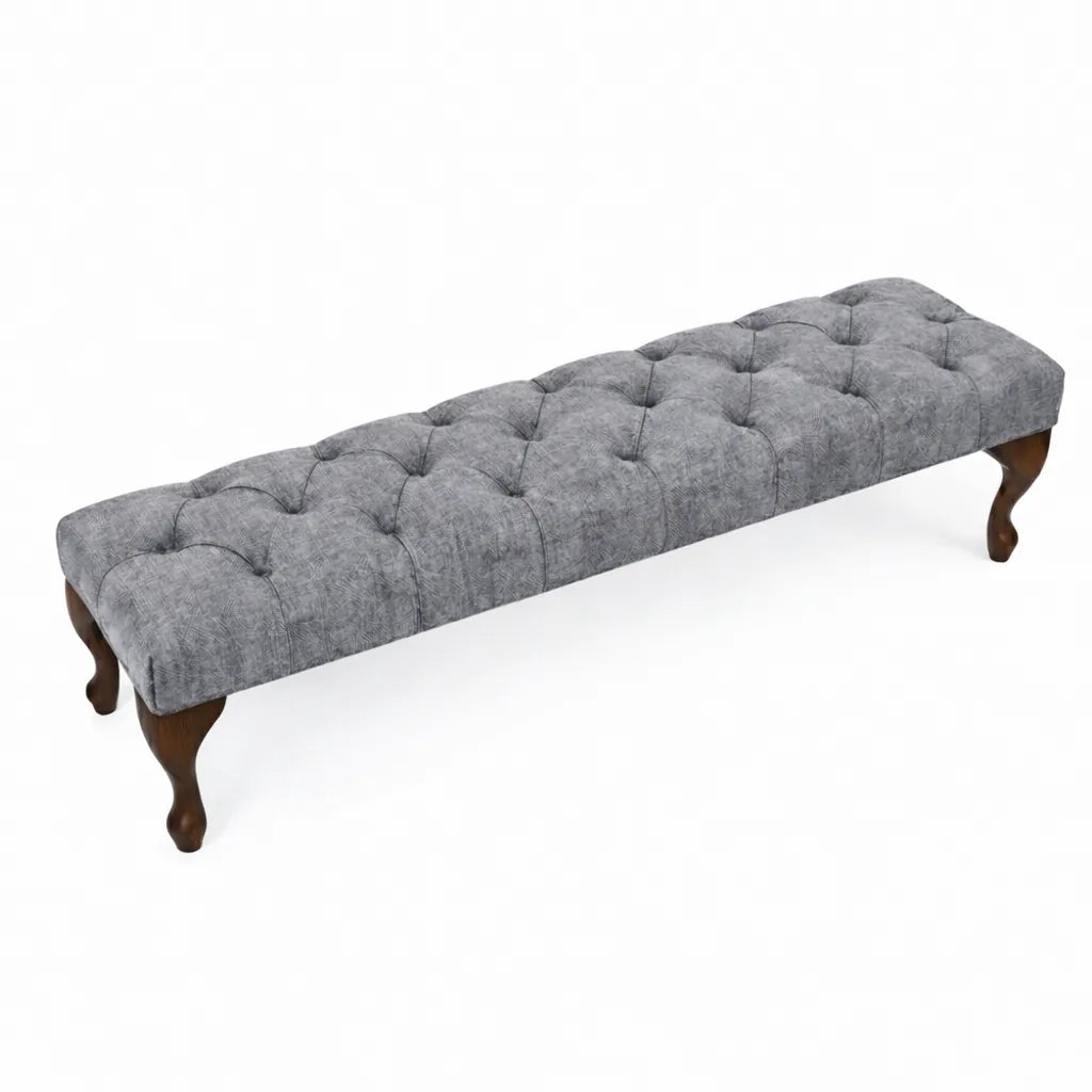 Camille Chesterfield Upholstered Bench / Footstool