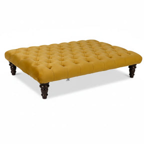 Large Chesterfield Upholstered Footstool / Coffee Table
