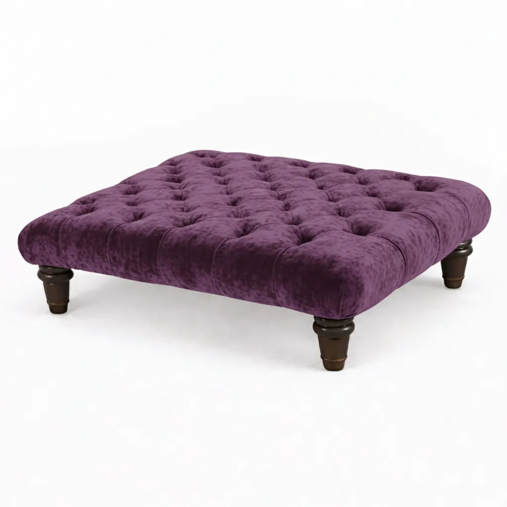 Chesterfield Upholstered Footstool / Coffee Table