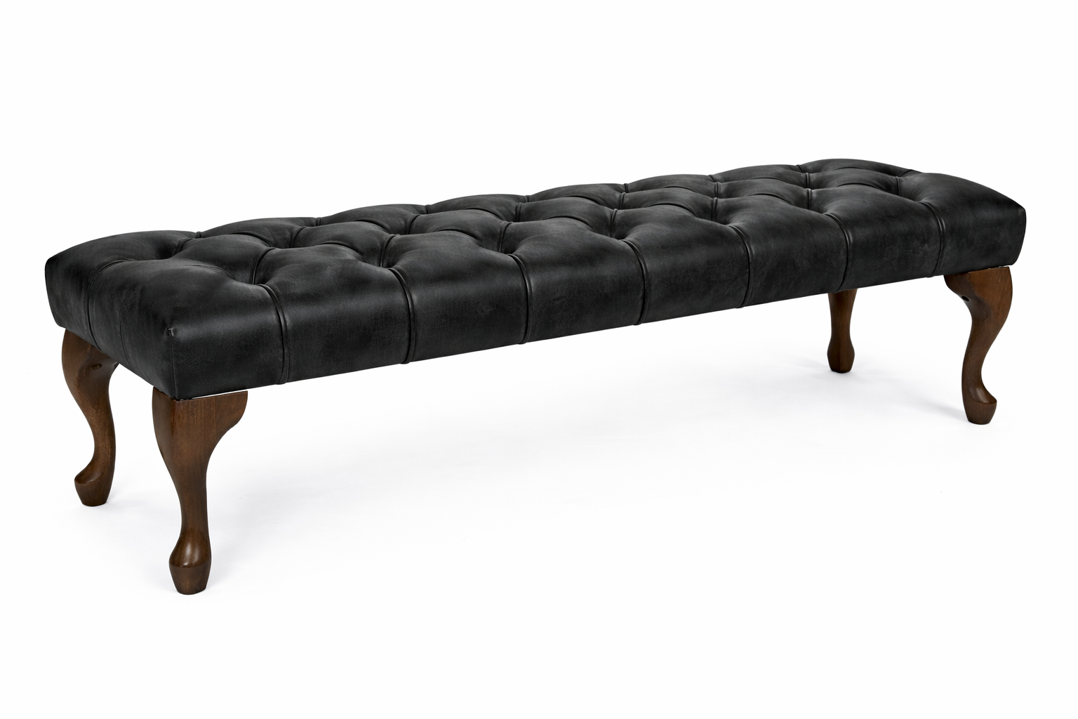 Camille Genuine Leather Chesterfield Upholstered Bench / Footstool