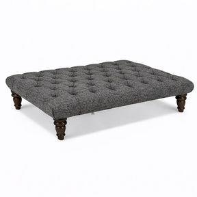 Large Chesterfield Upholstered Footstool / Coffee Table