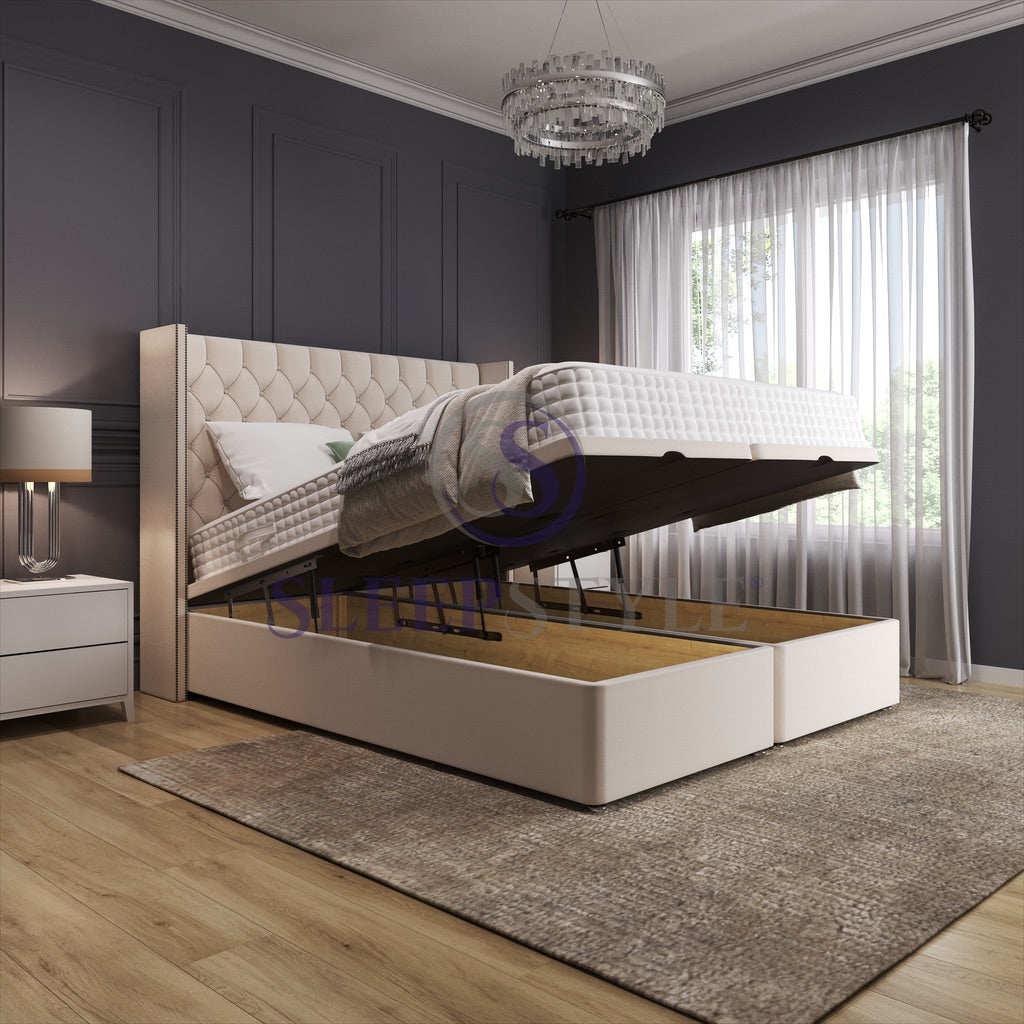 Olivia Winged Ottoman Storage Bed