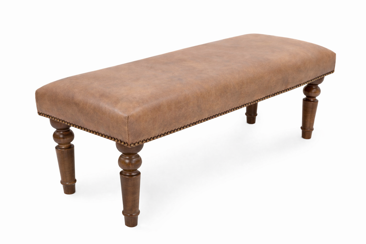 Cassie Genuine leather Upholstered Bench / Footstool
