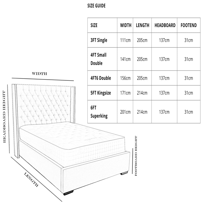 Olivia Winged Chesterfield Bed Frame