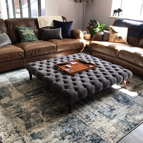 Chesterfield Upholstered Footstool / Coffee Table