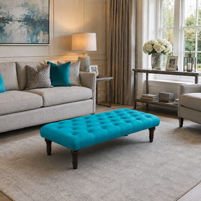 Sienna Chesterfield Upholstered Footstool / Coffee Table