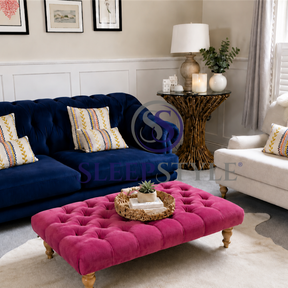 Sienna Chesterfield Upholstered Footstool / Coffee Table