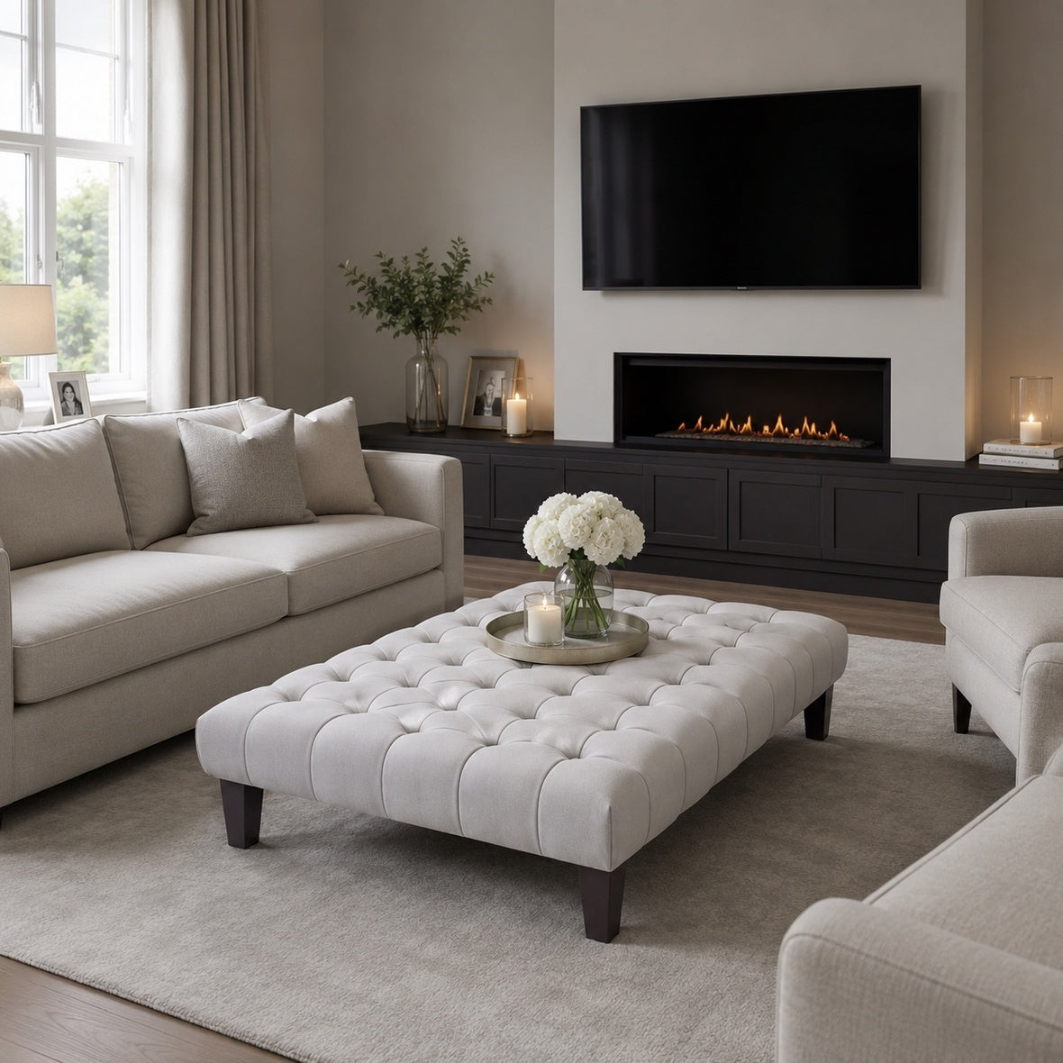 Cubix Upholstered Footstool / Coffee Table