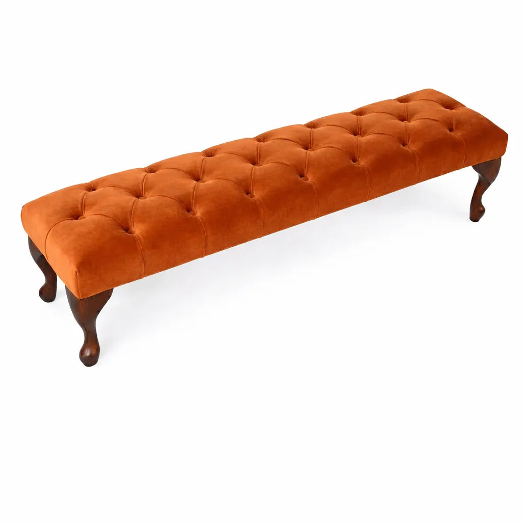 Camille Chesterfield Upholstered Bench / Footstool