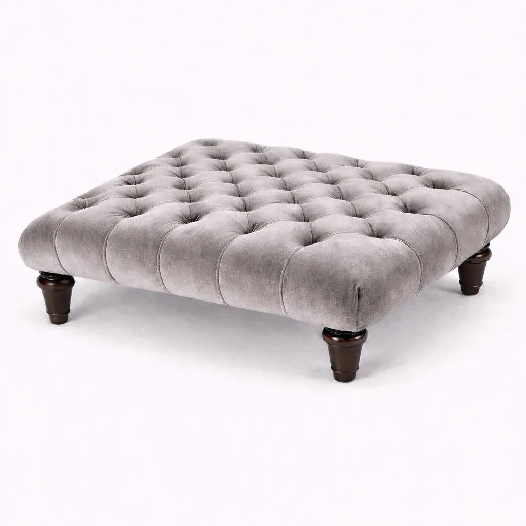 Chesterfield Upholstered Footstool / Coffee Table