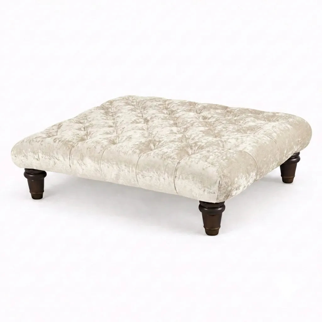 Chesterfield Upholstered Footstool / Coffee Table