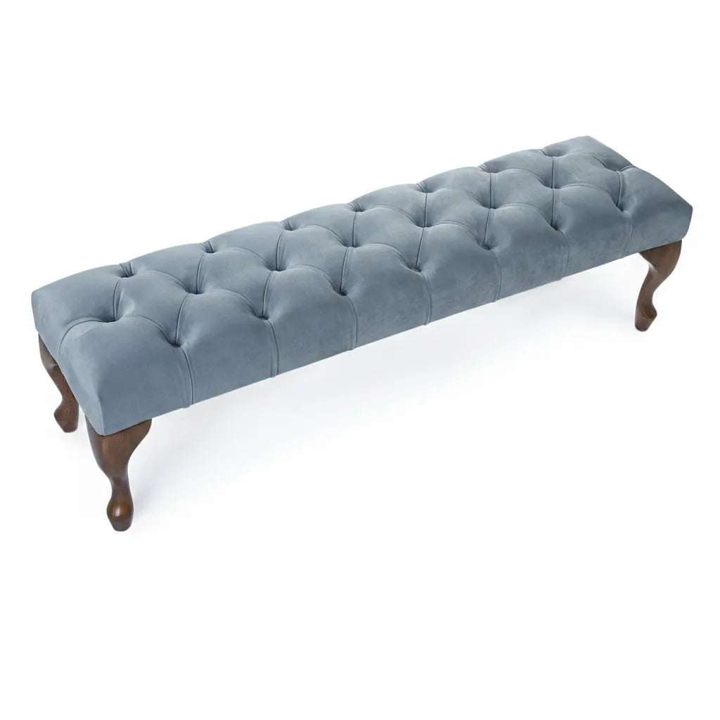 Camille Chesterfield Upholstered Bench / Footstool