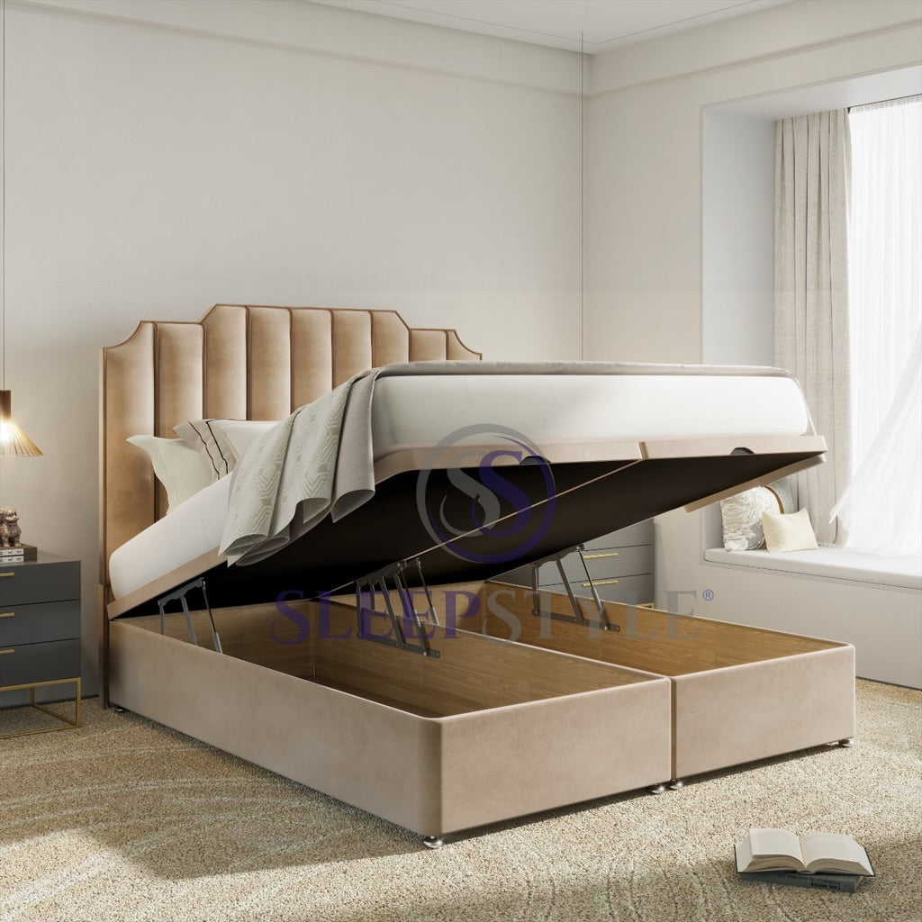 Lusso Art Deco Ottoman Divan Storage Bed