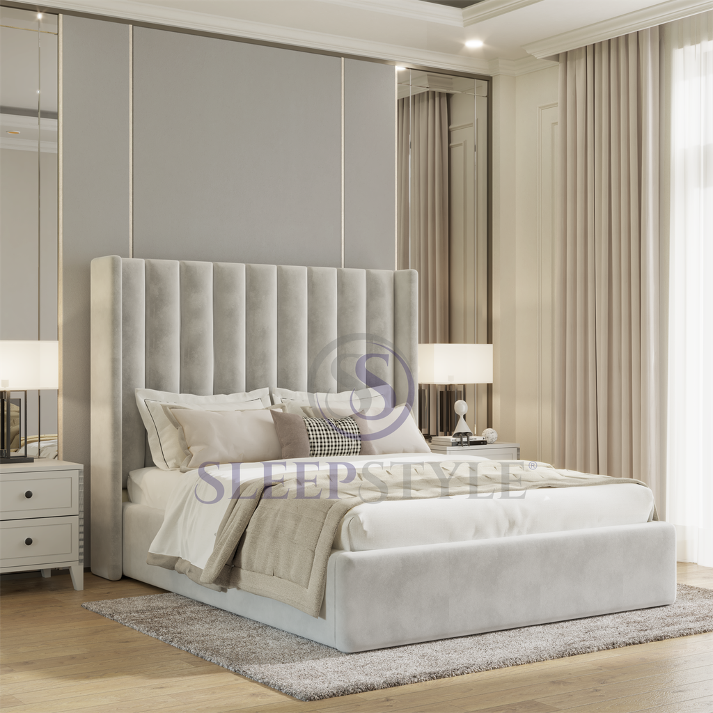 Shelton Winged Upholstered Bed Frame