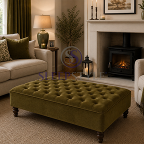 Belmont Chesterfield Upholstered Footstool / Coffee Table