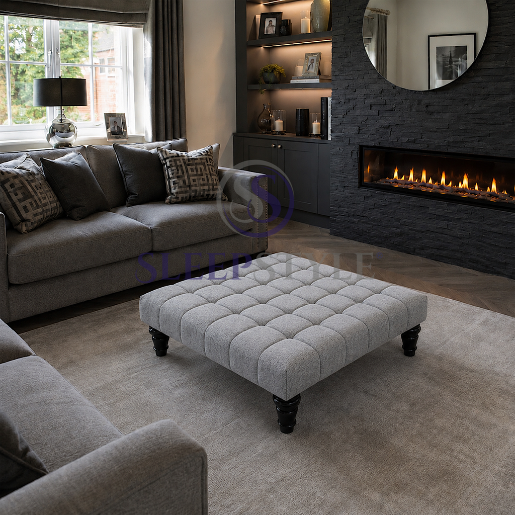 Cube Upholstered Footstool / Coffee Table